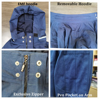 Manteau long en acier inoxydable personnalisé avec capuche, protection contre les radiations électromagnétiques (EMF), EMI, RF, veste de travail de protection contre les radiations