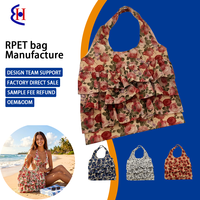Sac fourre-tout pliable léger à longue poignée avec motif de dessin animé imprimé, idéal pour les courses, les voyages, la plage, ou comme sac cadeau, vente en gros