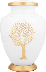 Sofisticada urna de metal para cenizas Contenedor de cremación seguro de calidad excepcional para servicios conmemorativos en el hogar Suministros funerarios - Product Image 3