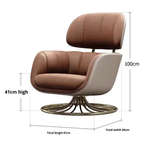 Chaise de canapé simple en cuir de luxe léger de style <span class=keywords><strong>italien</strong></span> Design moderne Chaise de loisirs pour le salon Cave à <span class=keywords><strong>vin</strong></span> Nouvelle édition - Product Image 6