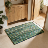 Tapis en coton tissé à la main indien, pour salon, chambre à coucher, chevet, maison, maison d'hôtes, jeté décoratif, lavable en machine, rectangulaire