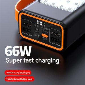 Alta qualità PD 66W Super veloce ricarica LED luce esterna batteria al litio prezzo di fabbrica migliore 4USB + PD 50000mah Power Bank - Product Image 6