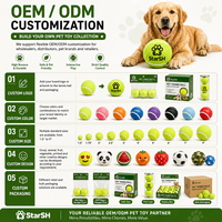 Balles de tennis pour animaux de compagnie à rebond élevé, disponibles en tailles de 1,5 à 9 pouces, avec couleurs personnalisées, emballage et service OEM/ODM pour la vente en gros