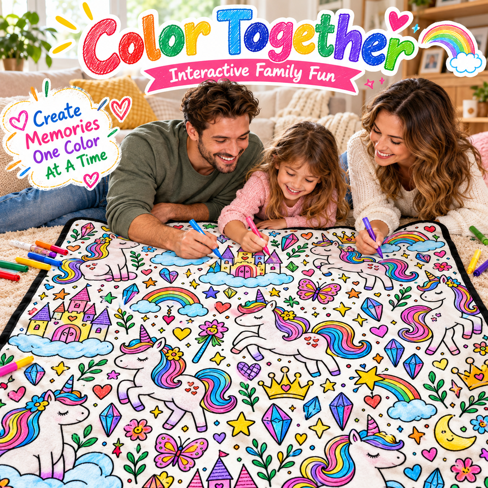 Creative Unicorn Doodle Blanket Fantasy Cartoon Pattern Printed Blanket ...