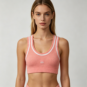 เสื้อชั้นในกีฬาผู้หญิงแบบครอป ผ้าถัก สำหรับออกกำลังกาย เล่นเทนนิส - Product Image 1