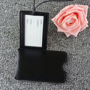 Pu Leather Luggage <b>Tag</b> Suitcases <b>Name</b> Card Travel <b>Tags</b> Labels With Privacy Cover for Baggage Handbag School Suitcase - Product Image 3