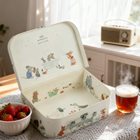 Boîte cadeau en carton pour vêtements de bébé, avec poignée, impression de dessins animés de luxe, personnalisée, pour ranger les jouets des enfants