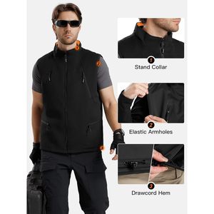 Gilet softshell léger coupe-vent réversible sans manches pour homme FOXA, idéal pour la randonnée, la course à pied, le cyclisme, les voyages, toutes saisons - Product Image 5