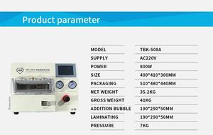 Nouvelle machine de laminage sous vide et de débullage d'écrans incurvés et plats TBK508A LCD OCA 2026 pour la réparation des écrans incurvés et plats <span class=keywords><strong>Samsung</strong></span> - Product Image 6