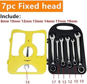 Bộ cờ lê kết hợp bánh cóc 7 cái Bộ cờ lê kết hợp hai đầu 8-19mm Bộ công cụ cờ lê hai mục đích phổ biến tốc độ - Product Image 5