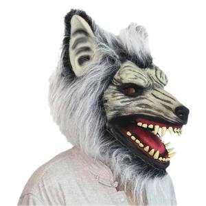 Halloween Noël Diable Loup Tête Masque Nouvelle Peluche Loup Gris Loup Couvre-chef Usine Directe Transfrontalière pour Jeu de Rôle Latex - Product Image 2