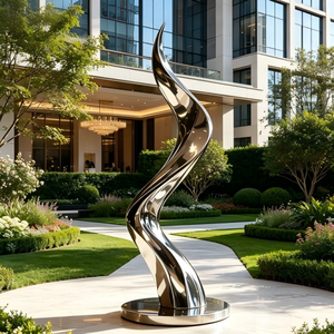 Escultura Redonda de Acero Inoxidable Pulido a Espejo, Estatua Moderna de Gran Tamaño para Piso, Revestimiento Personalizado, Decoración Comercial para Vestíbulo de Hotel de Lujo - Product Image 2