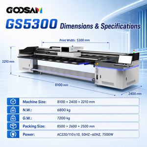 Impresora UV Híbrida de Cinta de Malla de 5.3m, Impresión Digital de Gran Formato Rollo a Rollo y Plana I3200 para Cuero, Papel Tapiz, Lona, Vinilo y PVC - Product Image 1