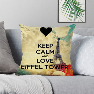 Alta calidad personalizado colorido arte moderno asiento cuadrado coche decoración impresa romántica París funda de almohada - Product Image 2