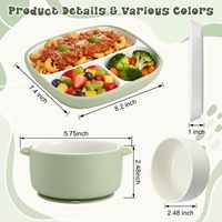 Ensemble d'alimentation pour bébé en céramique enveloppé de silicone sans BPA, personnalisable en gros, avec assiette et bol à ventouse anti-chute