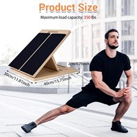 Planche inclinée en bois avec inclinaison réglable et plage de flexion des mollets pour squats, étirements musculaires, équilibre, emballage pour envoi postal