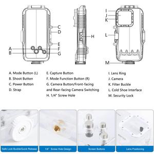 Новый стиль для <span class=keywords><strong>iPhone</strong></span> 16 Pro Max PULUZ 40 м/130 футов Водонепроницаемый чехол для дайвинга Фото Видео подводный корпус чехол для телефона - Product Image 2