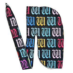 Durags de créateur pour enfants haïtiens, en velours scintillant et soyeux avec broderie Akatsuki, durags de dessin animé pour hommes en soie <span class=keywords><strong>satin</strong></span>ée avec logo - Product Image 5