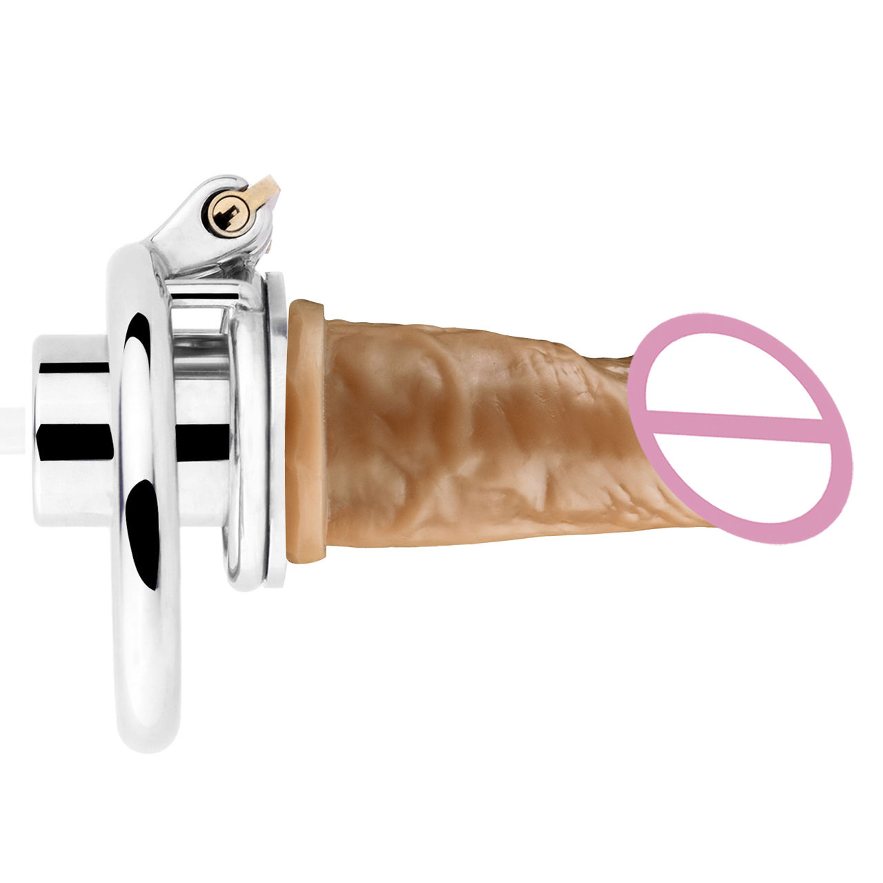 Cage à anneaux ronde couleur argent + gode en L