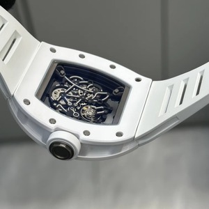 Reloj de pulsera de fibra de carbono, cerámica blanca y caucho, para hombre y mujer, a la moda, para parejas, de negocios - Product Image 5