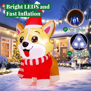 Decoraciones Navideñas Inflables de Perro Corgi con Luces LED de 4.2 Pies, Resistentes al Agua, Duraderas y Personalizadas, para Niños - Product Image 6