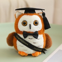 Peluche personnalisée mignonne et douce en forme de hibou avec toque de doctorat pour camarades de classe