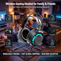 Casque de jeu filaire circum-auriculaire RGB avec commande tactile et son surround Hi-Fi pour audiophiles