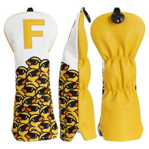 Accessoires de golf en gros : Housse de tête de club de golf de fairway et de driver, motif petit canard jaune, style simple, brodée - Product Image 2