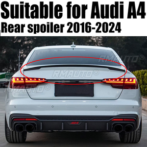 สปอยเลอร์หลังสำหรับ Audi B9 A4 S4 Sedan ปี 2016-2024 สีดำเงา ABS สำหรับติดตั้งท้ายรถ ชุดแต่งสปอยเลอร์หลังคา  อุปกรณ์ตกแต่งรถยนต์ - Product Image 1