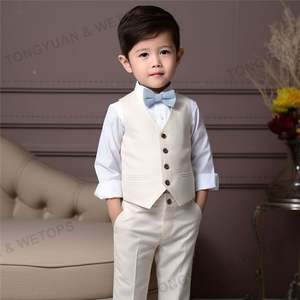 Vêtements personnalisés 2025 printemps automne mode Gentleman enfants vêtements nouveau costume blanc garçon gilet costume <span class=keywords><strong>grossiste</strong></span> - Product Image 3