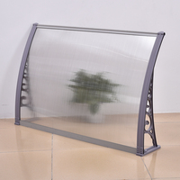 Prix usine oem taille personnalisée maison porte d'entrée abri contre la pluie polycarbonate feuille creuse auvent avec support en plastique