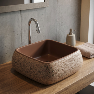Lavabo rectangulaire en granit, design moderne, écologique, pour salle de bain, à poser sur comptoir, en céramique artistique, idéal pour hôpital - Grande Vente - Product Image 6