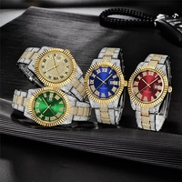Montre de Luxe en Acier Inoxydable Or, Diamant pour Homme, Femme, Montre-Bracelet à Quartz
