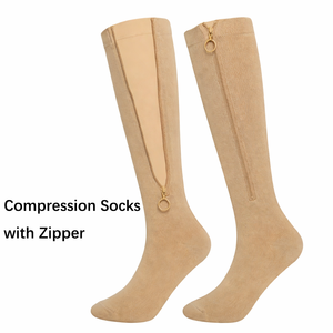 Vente flash : <span class=keywords><strong>chaussettes</strong></span> de compression à fermeture éclair <span class=keywords><strong>pour</strong></span> les varices, soutien gradué de 20 à 30 mmHg, hauteur genou, <span class=keywords><strong>pour</strong></span> soulager les gonflements - Product Image 1