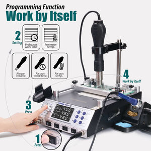 สถานีบัดกรีอเนกประสงค์ Xtester 853AAA+ พร้อมหัวแร้งบัดกรี ปืนลมร้อน และเครื่องมือถอดบัดกรี สำหรับงานซ่อมอิเล็กทรอนิกส์ - Product Image 4