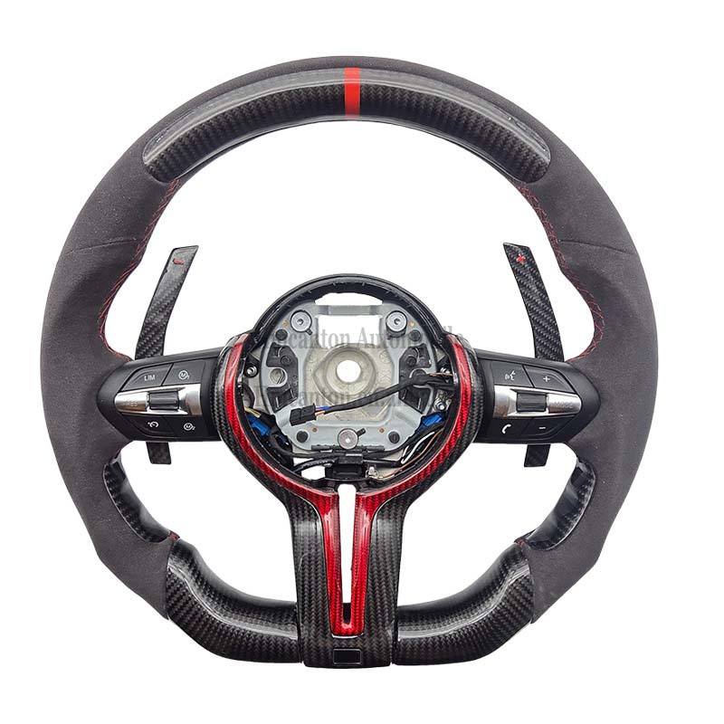 F30 Alcantara+Carbon Trim+Red Stripe Stitching+Buttons