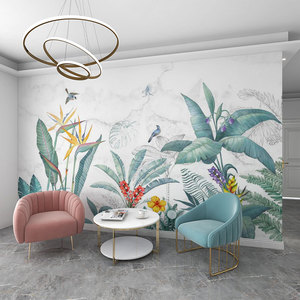 <span class=keywords><strong>Papel</strong></span> Tapiz Mural de Lona con Impresión por Inyección de Tinta, Estilo Tropical Americano, Resistente a la Humedad, Fácil Instalación - Product Image 4