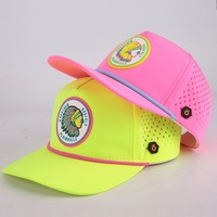 Gorra de Béisbol Personalizada de 5 Paneles, Impermeable, de Poliéster, con Orificios Cortados a Láser, Gorra Deportiva para Papá, Gorra de Golf Perforada, Diseño de Gorra con Cuerda, Logotipo de Parche