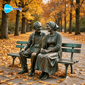 Scultura di Panchina in Bronzo a Grandezza Naturale con Design Tradizionale/Moderno, Personalizzabile per Spazi Pubblici Esterni - Product Image 3