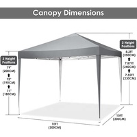 Verstellbarer 3x3 m Garten pavillon mit wasserdichtem zusammen klappbarem Metallrahmen pulver beschichtet für Patio Camping Beer Festivals Partys