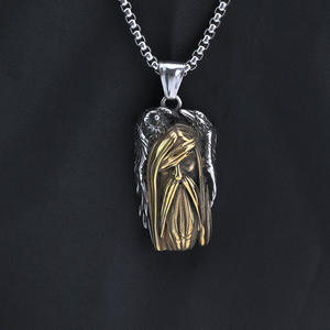 <b>Titanium</b> Steel Viking Odin Pendant Men's Stainless Steel Necklace Wings Themed Gift Jewelry Fashion Accessory - Product Image 3