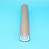 Tube d'expédition en papier kraft personnalisé avec bouchons, emballage en vrac, tubes ronds en carton pour impressions d'art, cartes, plans