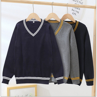 Usine Offre Spéciale vêtements d'école enfants tricoté coton à manches longues col en v uniforme pull pull de haute qualité