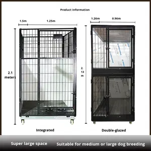 Lồng chó cỡ lớn, chuồng chó trong nhà cao cấp, khung dây sơn tĩnh điện chống thấm, kiểu dáng sang trọng, chuồng nuôi cỡ siêu lớn dành cho chó trung bình và lớn - Product Image 1