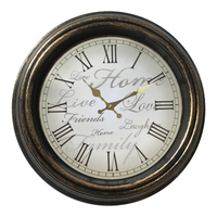 Horloge murale silencieuse de salon rétro de vente directe d'usine horloge murale ronde personnalisée