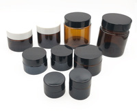 5ml 10ml 15ml 20ml 30ml 50ml pot de crème en verre ambré rond pot avec couvercle en or crème pour les yeux récipient de stockage boîte en verre