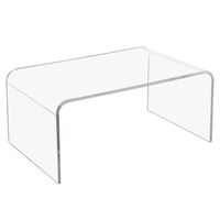 Table basse en acrylique transparent carrée moderne de luxe personnalisée pour salon cristallin