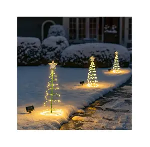 2023 Neue faltbare Weihnachts dekoration im Freien Solar Garden Outdoor Light Atmosphäre LED Weihnachts baum Licht Dekoration