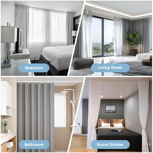 YIJIALE Kit de rail de rideau de luxe réglable avec accessoires à cordon pour <span class=keywords><strong>baie</strong></span> <span class=keywords><strong>vitrée</strong></span> de plafond de 216 cm, vente en gros - Product Image 3