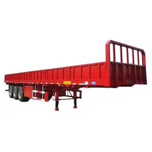 Vehicle Master 60 Ton Drop Side Wall Fence Semi Trailer Sidewall dropside 3 Axle Cargo transport truck Trailer for sale